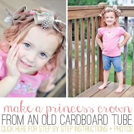 cardboard tube crafts, cardboard princess crown diy