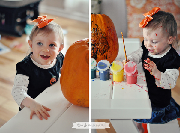 toddler pumpkin painting
