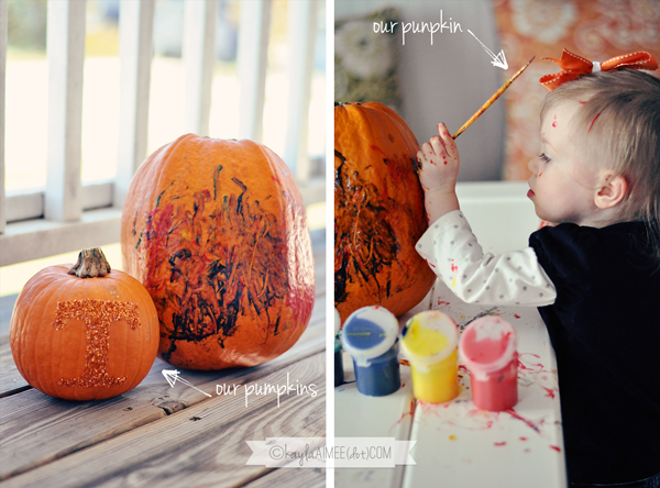 pumpkin painting with toddlers