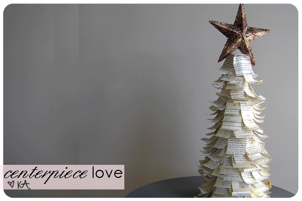 rolled paper christmas tree, paper back book christmas tree