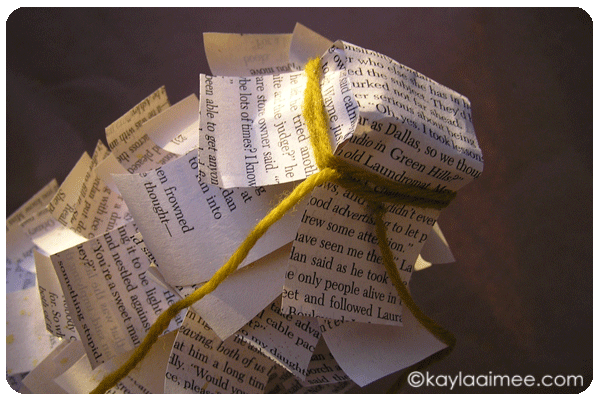 How to make a christmas tree from book pages step eight