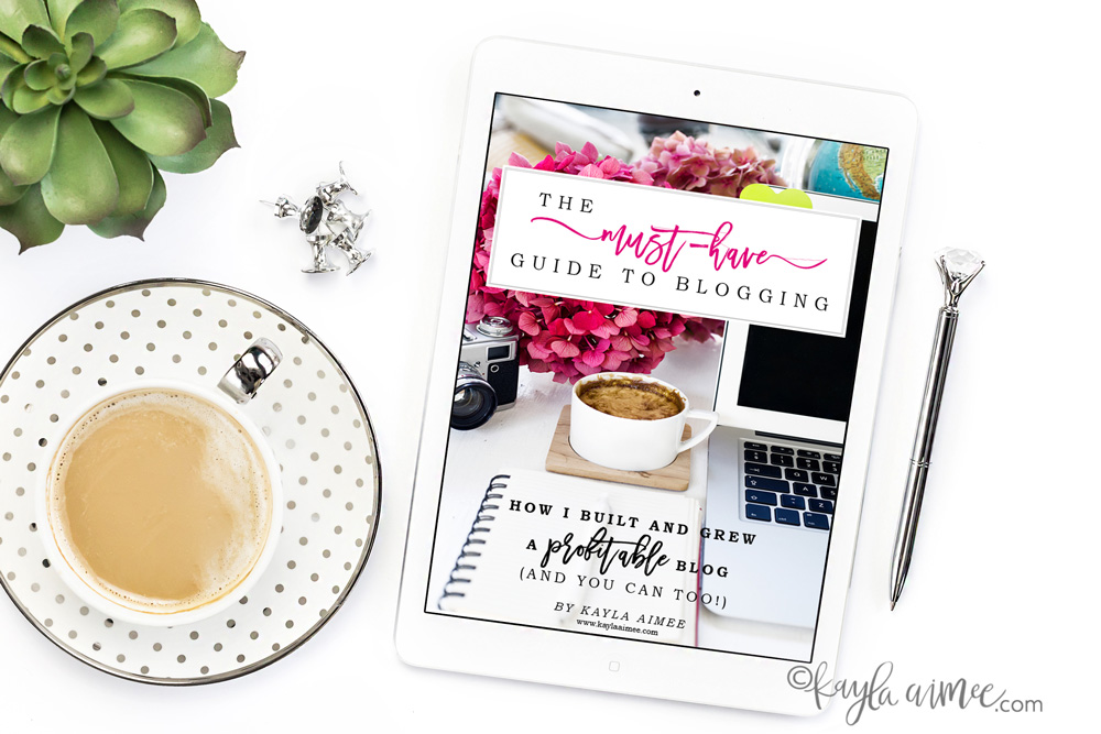 The Must-Have Guide To Blogging - this ebook is everything you need to learn how to make a living from blogging! 200+ pages full of my tried and true strategies + actionable ideas to help you build your blog, grow your audience and begin making a profit!