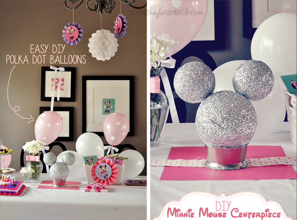 DIY Minnie Mouse Decorations, Minnie Mouse Party Decorations, Minnie Mouse Birthday Cake