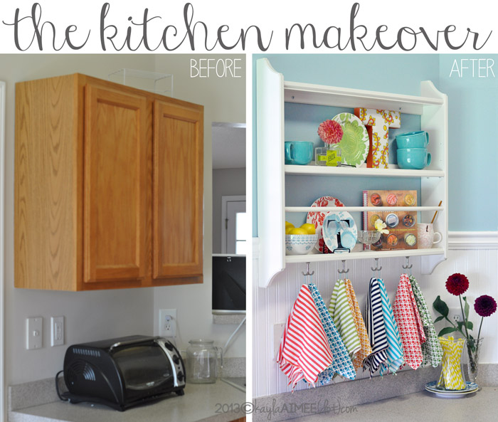 diy kitchen makeover, blue & white kitchen, glidden paint kitchen #ad