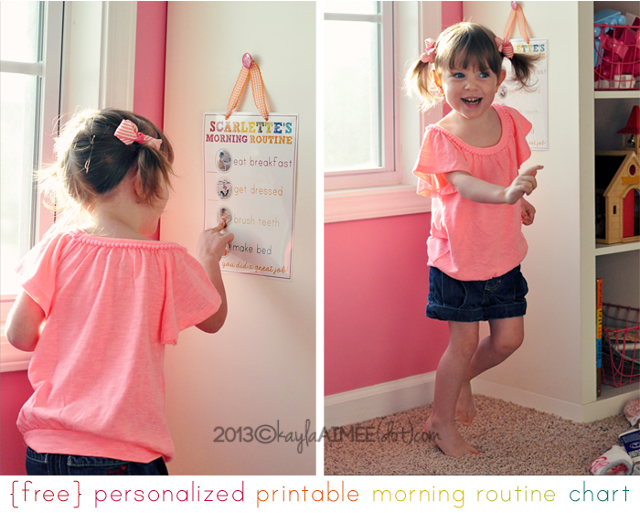DIY Morning Routine Chart For Kids, Free Printable Personalized Morning Routine Chart