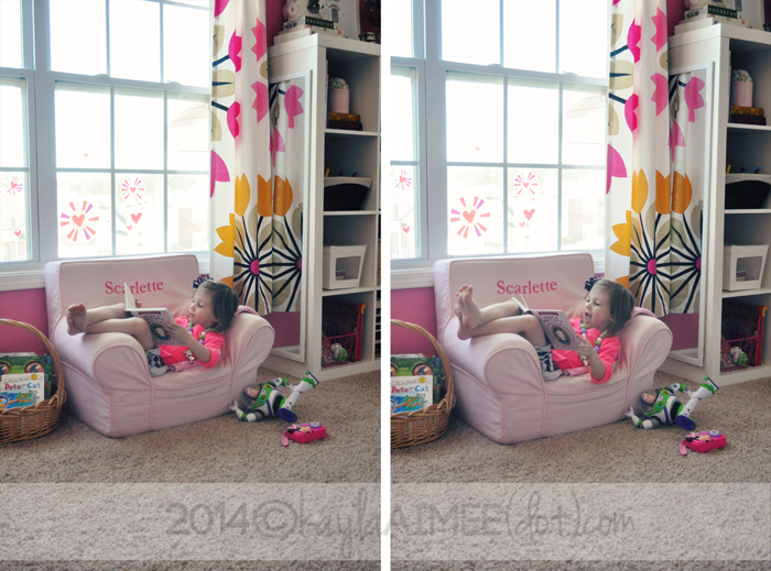 Scarlette's Pink Toddler Room, Pottery Barn Everywhere Chair