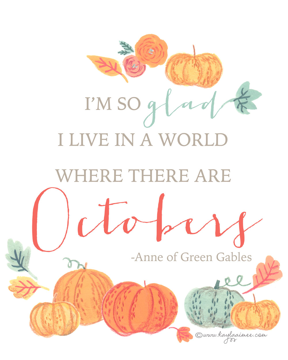 So glad I live in a world where there are Octobers Anne of Green Gables POSTER 