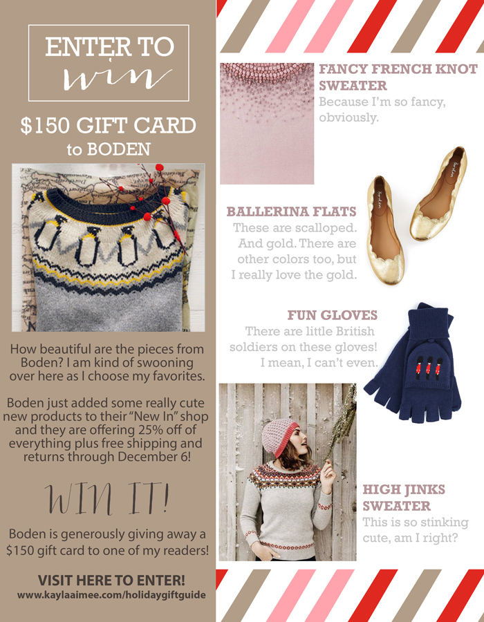 Great gift guide for women + a $150 BODEN giveaway!