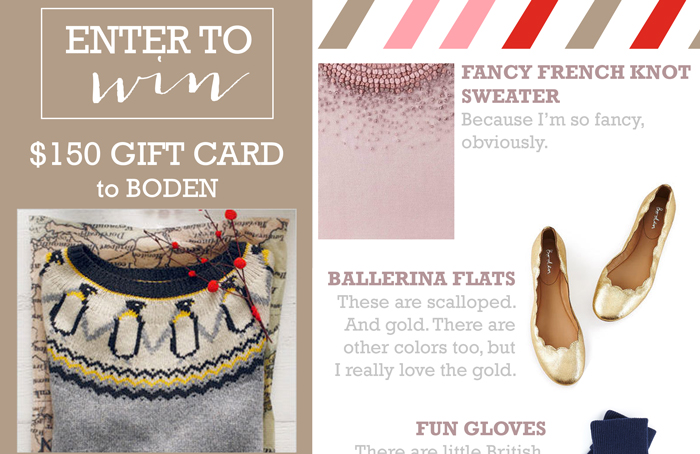 Boden giveaway and coupon code