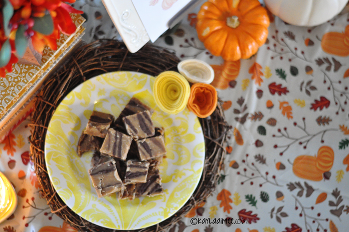 Fun Fall Tip! Use a festive wreath as a serving platter to hold decorative dessert plates! #Feast4All #ad