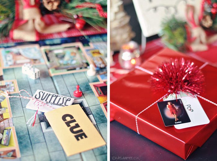 Creative Christmas Gift Giving Ideas for Groupons and Gift Cards - A Clue game for a murder mystery dinner theater groupon - so cute!_